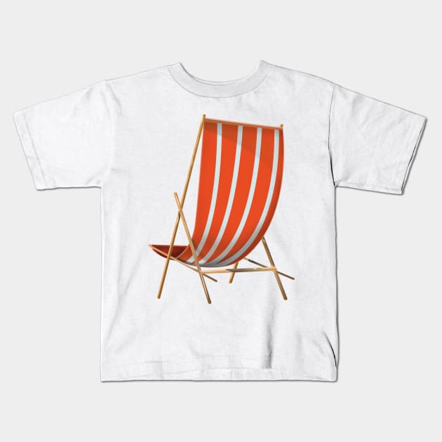 Striped Deck Chair Kids T-Shirt by nickemporium1